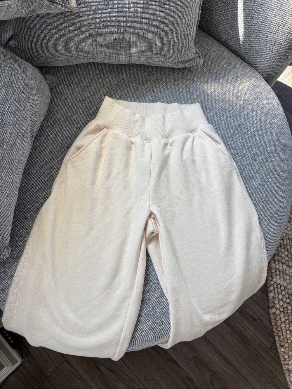 aerie Wide Leg Cream Lounge Pants
